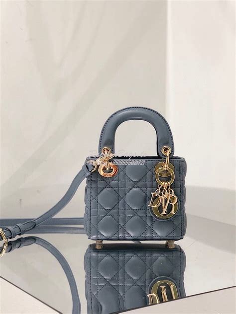 Mini Lady Dior Bag Cloud Blue Cannage Lambskin